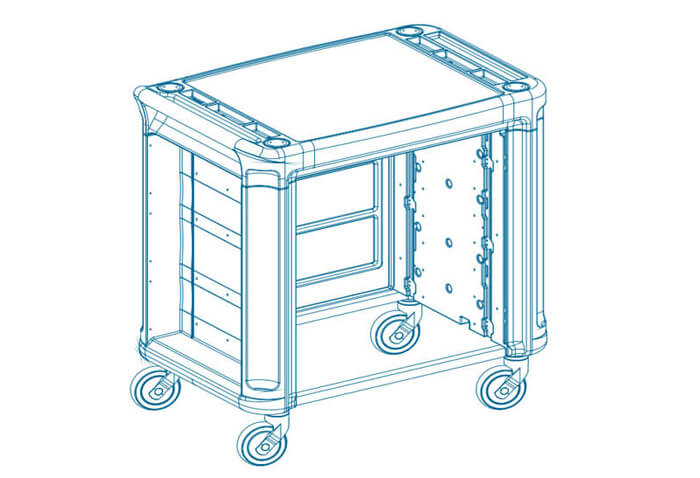 Drawing of multi-functional cart - empty