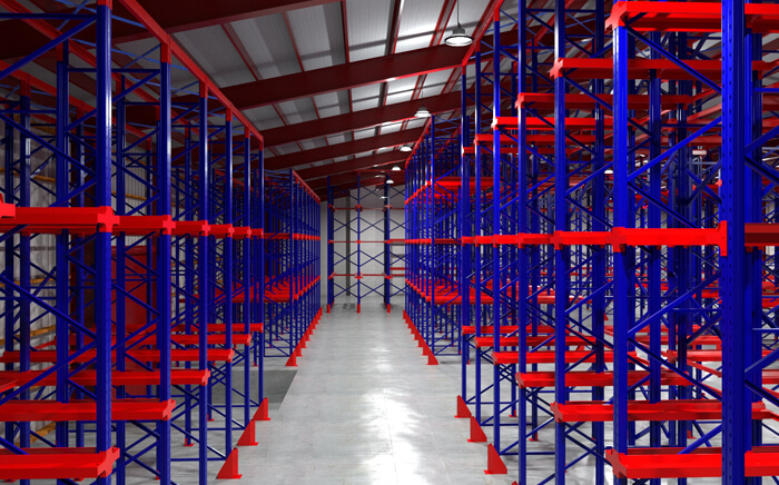 Drive-in pallet racking newly installed