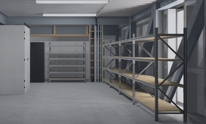 Novaspan shelving unit in a warehouse